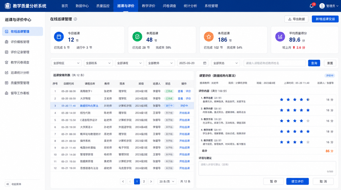 巡课与评价中心功能图