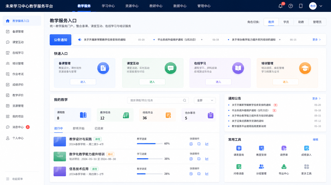 教学服务入口功能图