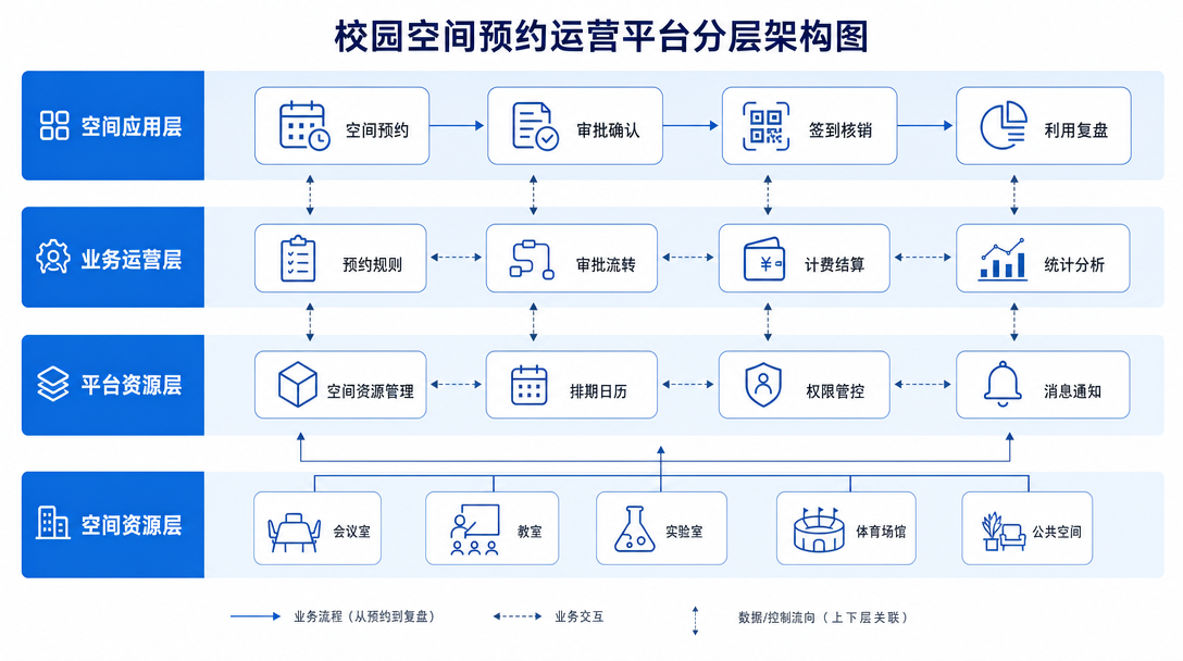 公共空间管理与预约系统架构关系