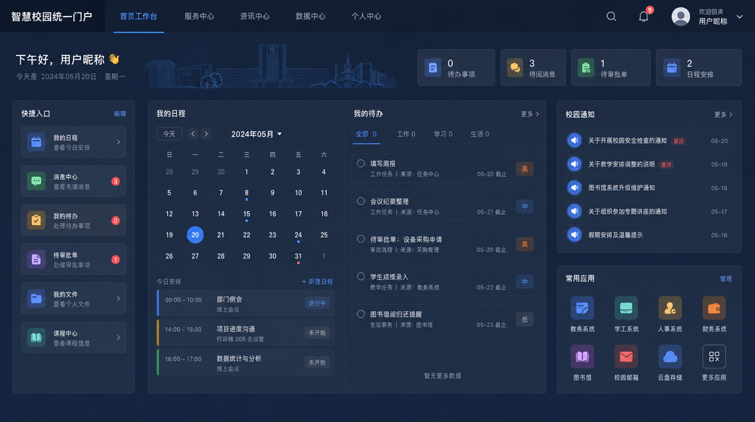 首页工作台功能图
